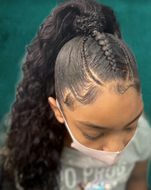 Invisible Ponytail Cornrow Combo